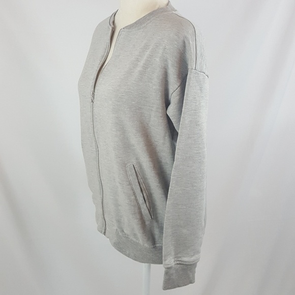 ASOS Gray Zip Up Sweatshirt Jacket - Picture 3 of 5